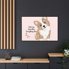 Framed Canvas Print — "First My Dog, Then Everything Else" Corgi Wall Art
