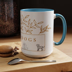 I Love Dogs Accent Coffee Mug — Gold Leaf Dog Lover Ceramic Mug (11oz & 15oz)
