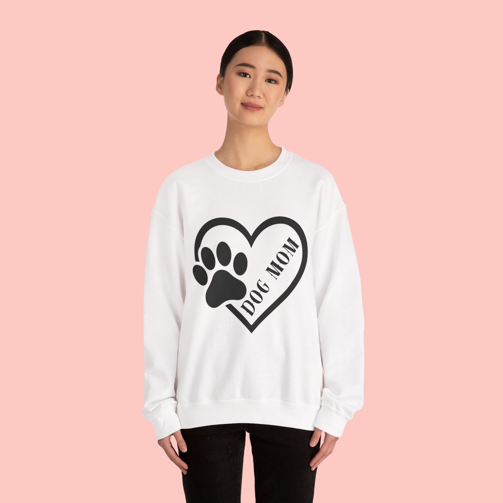 Dog Mom Heart Paw Crewneck Sweatshirt