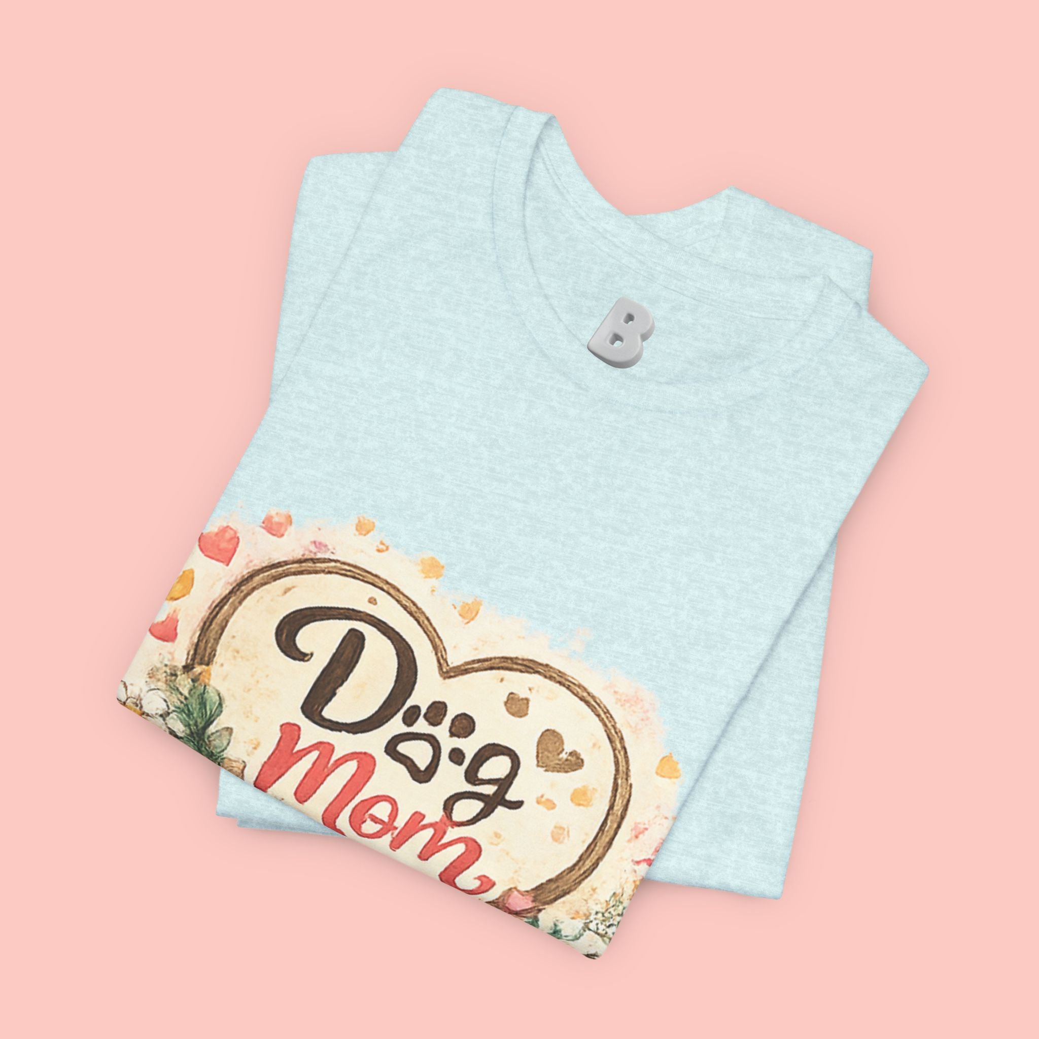 Dog Mom T-Shirt – Floral Heart Paw Design