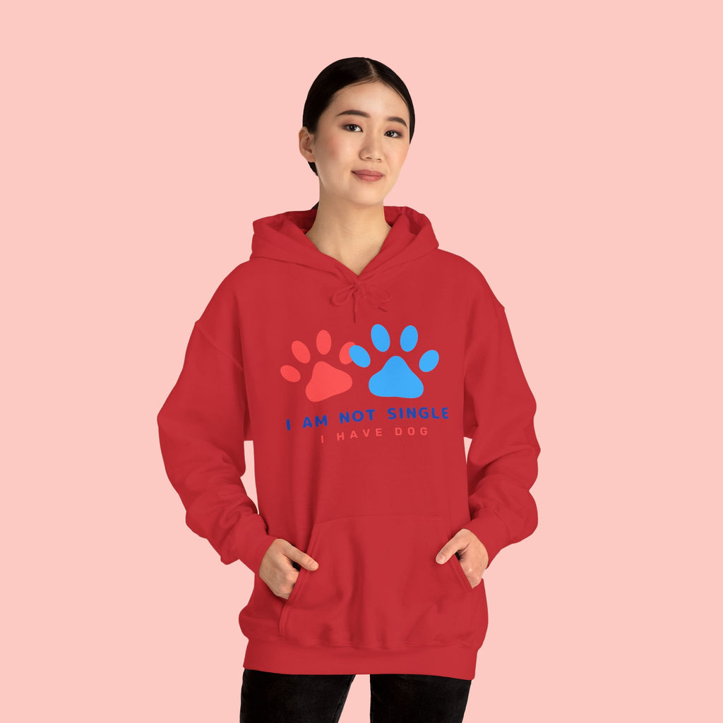 Dog Mom Hoodie – “I Am Not Single I Have Dog” Paw Print Hoodie