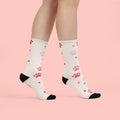 Paw Print Crew Socks — Pink Heart & Paw Sublimation Socks