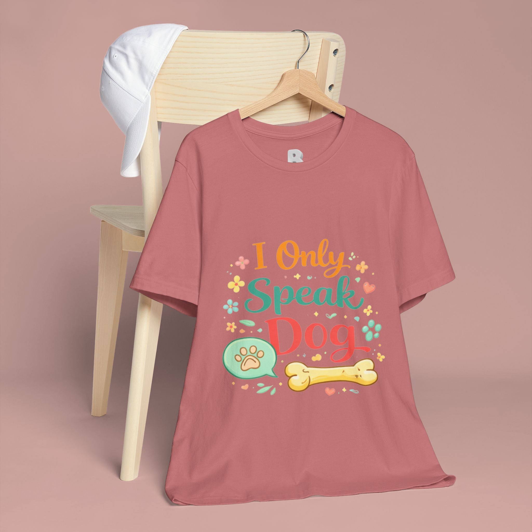 Dog Lover T‑Shirt – "I Only Speak Dog" Cute Paw & Bone Graphic Tee