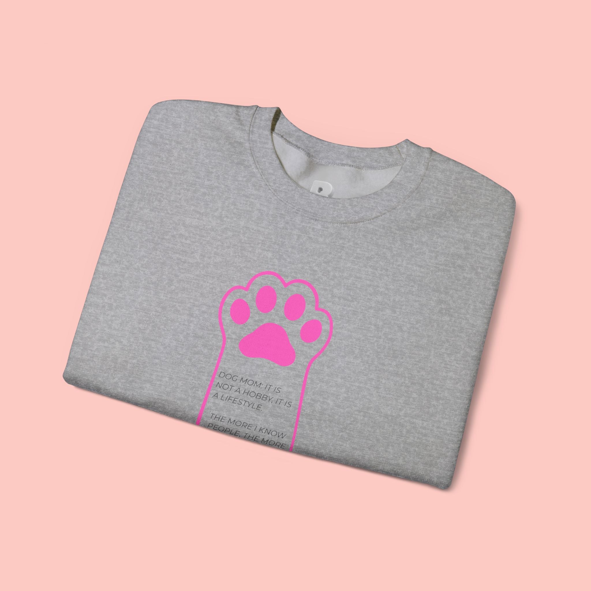 Blessed Dog Mom Crewneck Sweatshirt — Pink Paw Memorial Pullover