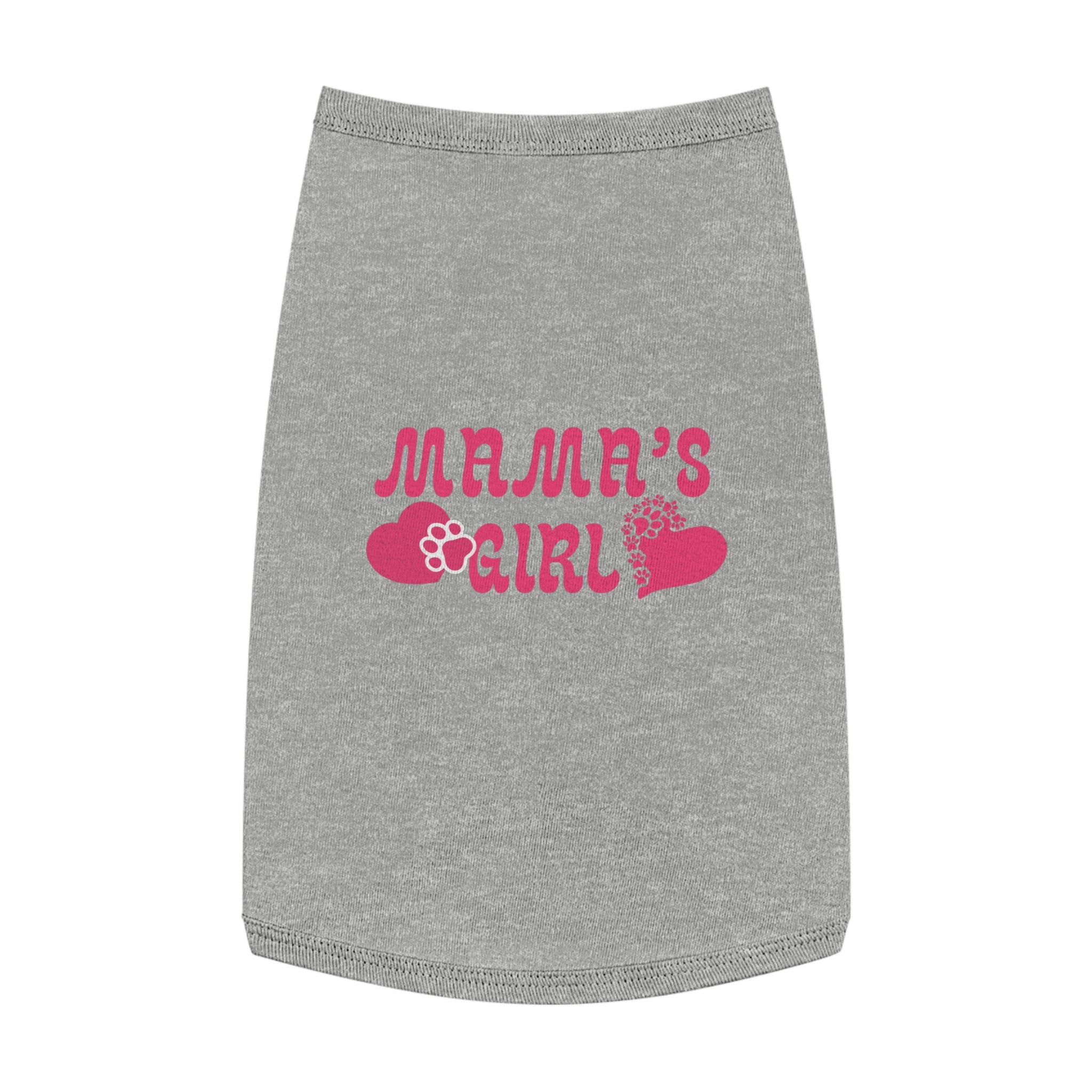 Mama's Girl Pet Tank Top — Pink Heart & Paw Dog Shirt