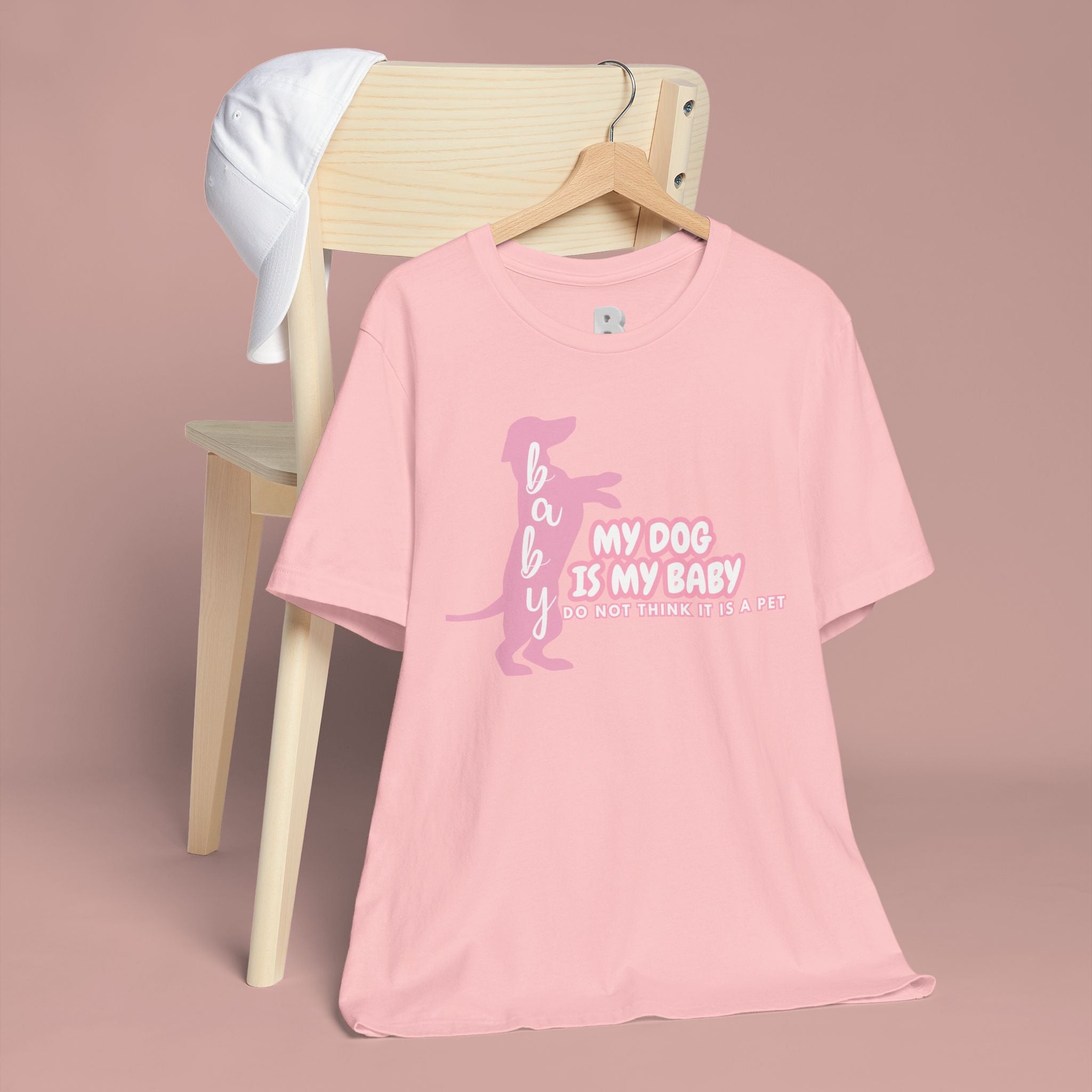 T-Shirt — "My Dog Is My Baby" Pink Dachshund Tee