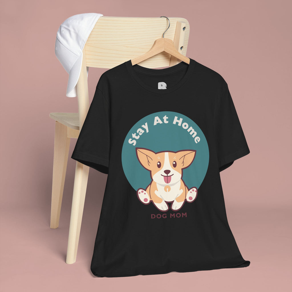 Stay At Home Dog Mom T-Shirt — Cute Corgi Graphic Tee