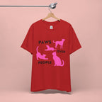 Paws Over People Tee — Pink Cats & Dogs Graphic T-Shirt