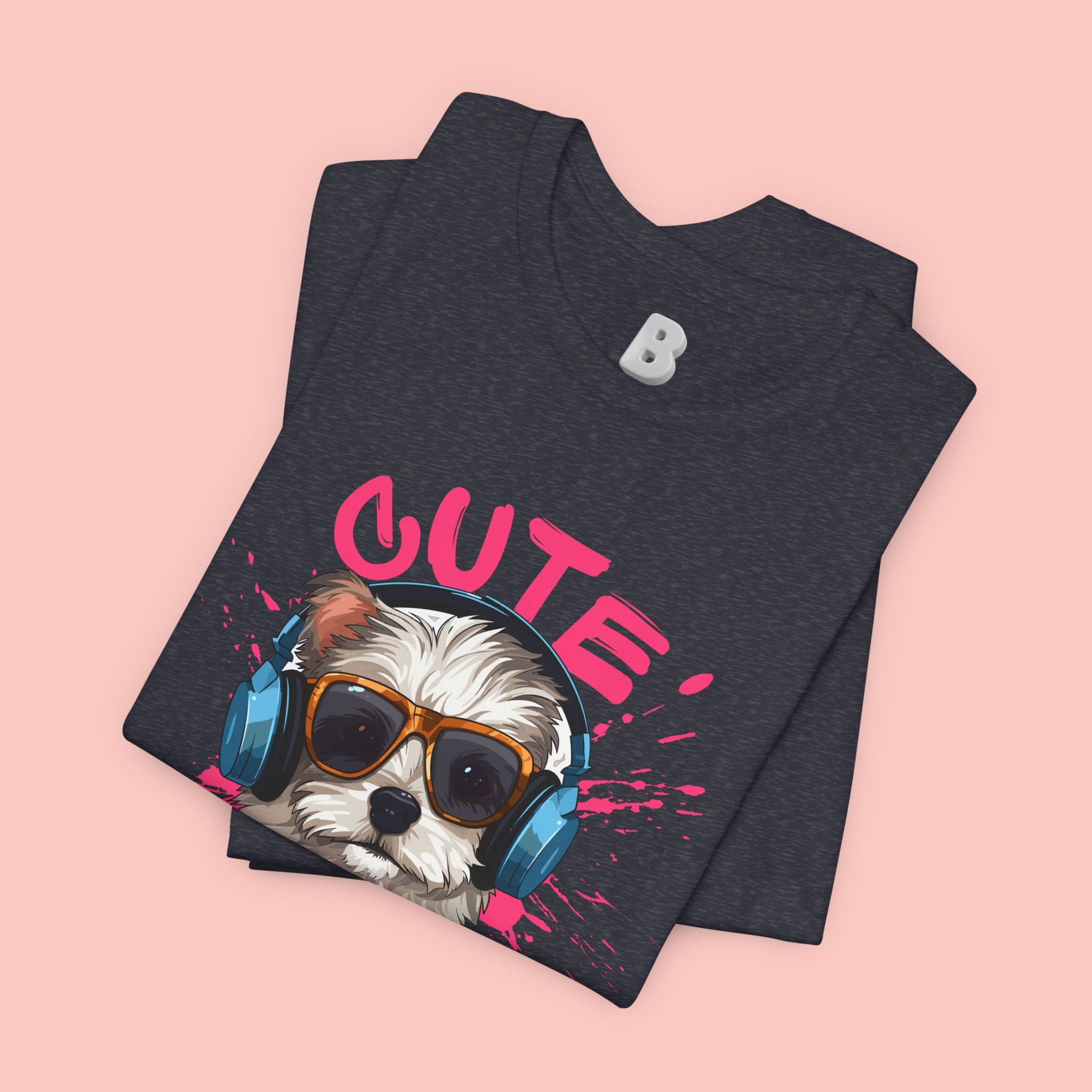 Cute Dog Tee — Headphones Puppy Graphic T-Shirt
