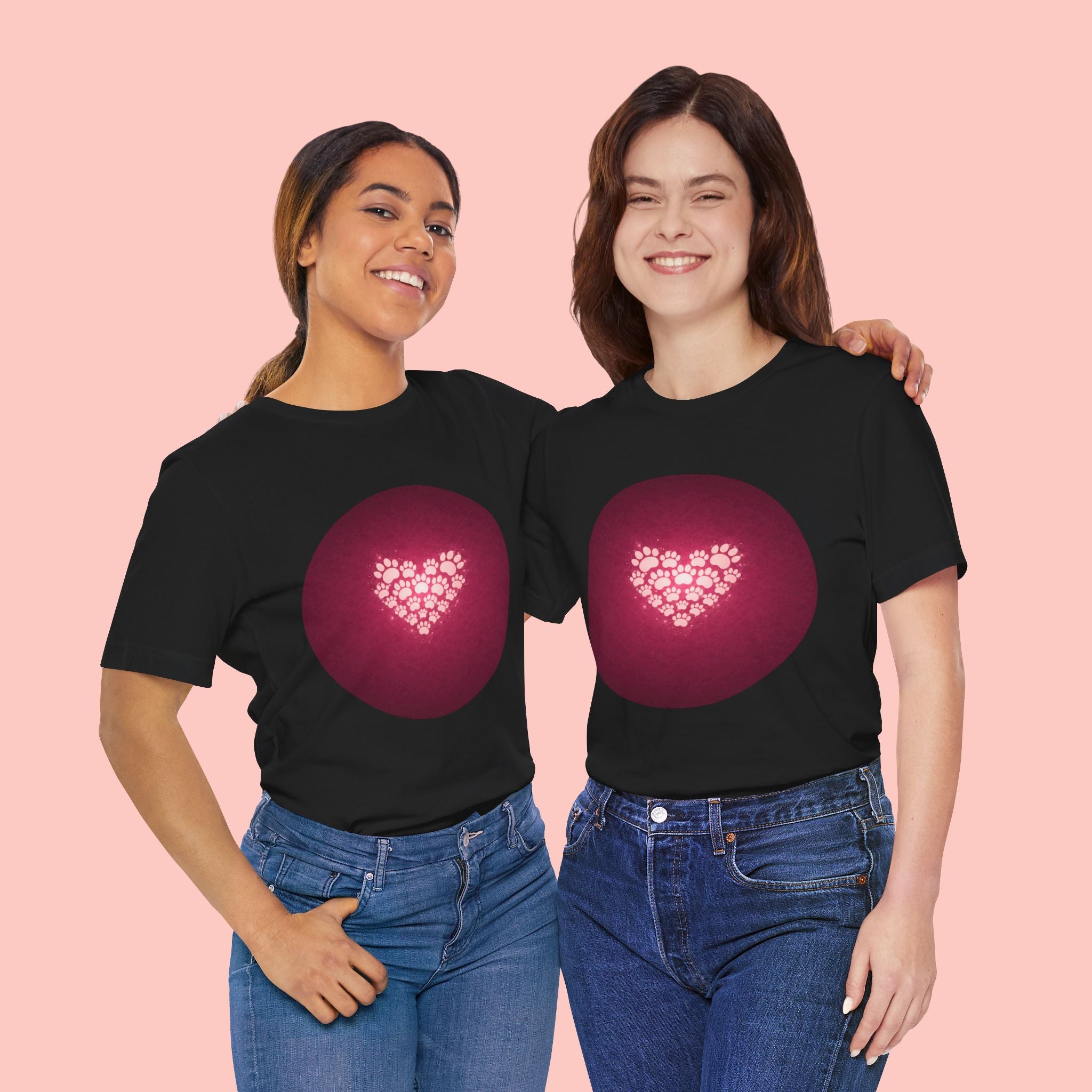 Paw Print Heart T‑Shirt — Cute Pet Lover Tee