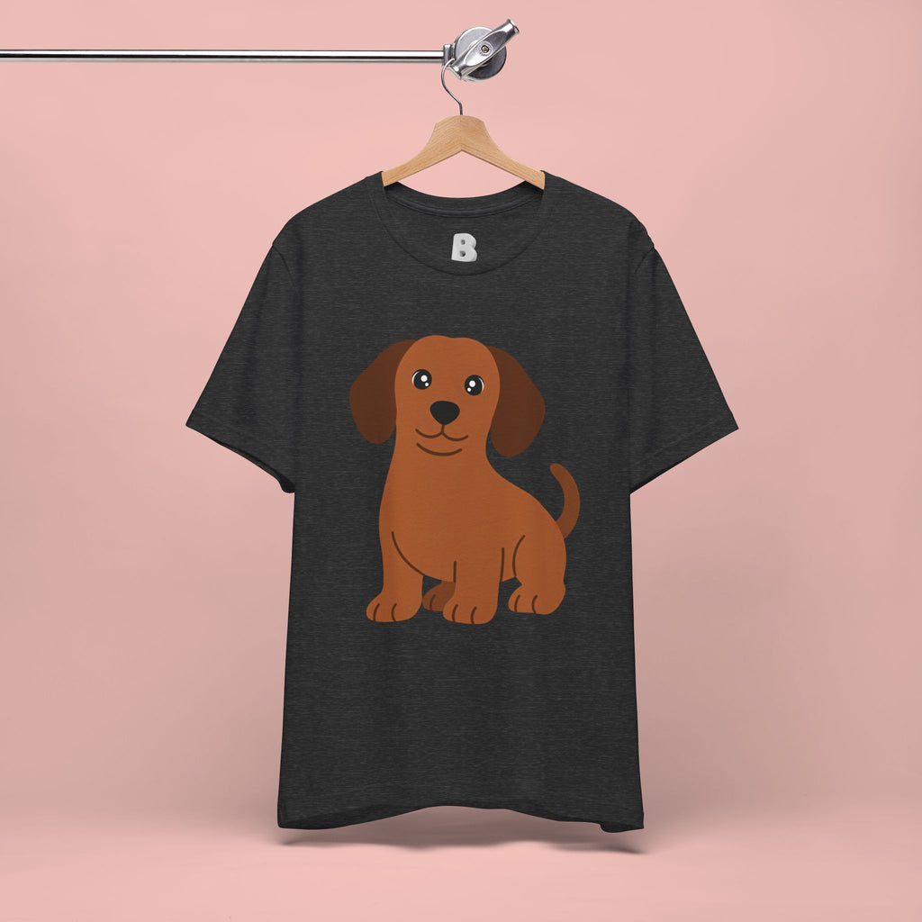 Dachshund Puppy Graphic T-Shirt — Cute Brown Dog Tee