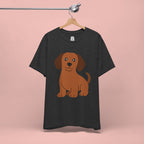 Dachshund Puppy Graphic T-Shirt — Cute Brown Dog Tee