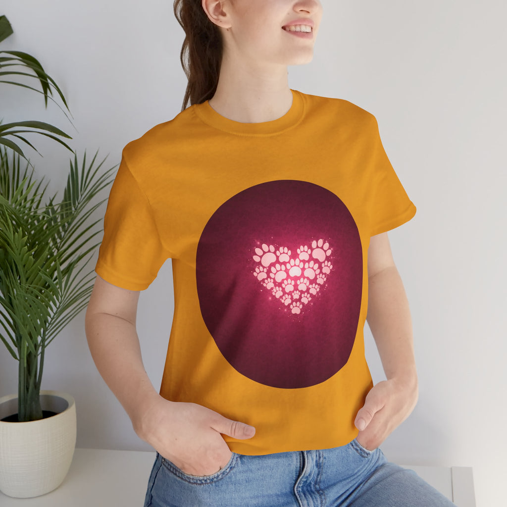 Paw Print Heart T‑Shirt — Cute Pet Lover Tee