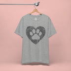 Fingerprint Heart Paw T-Shirt — Dog Paw Love Tee