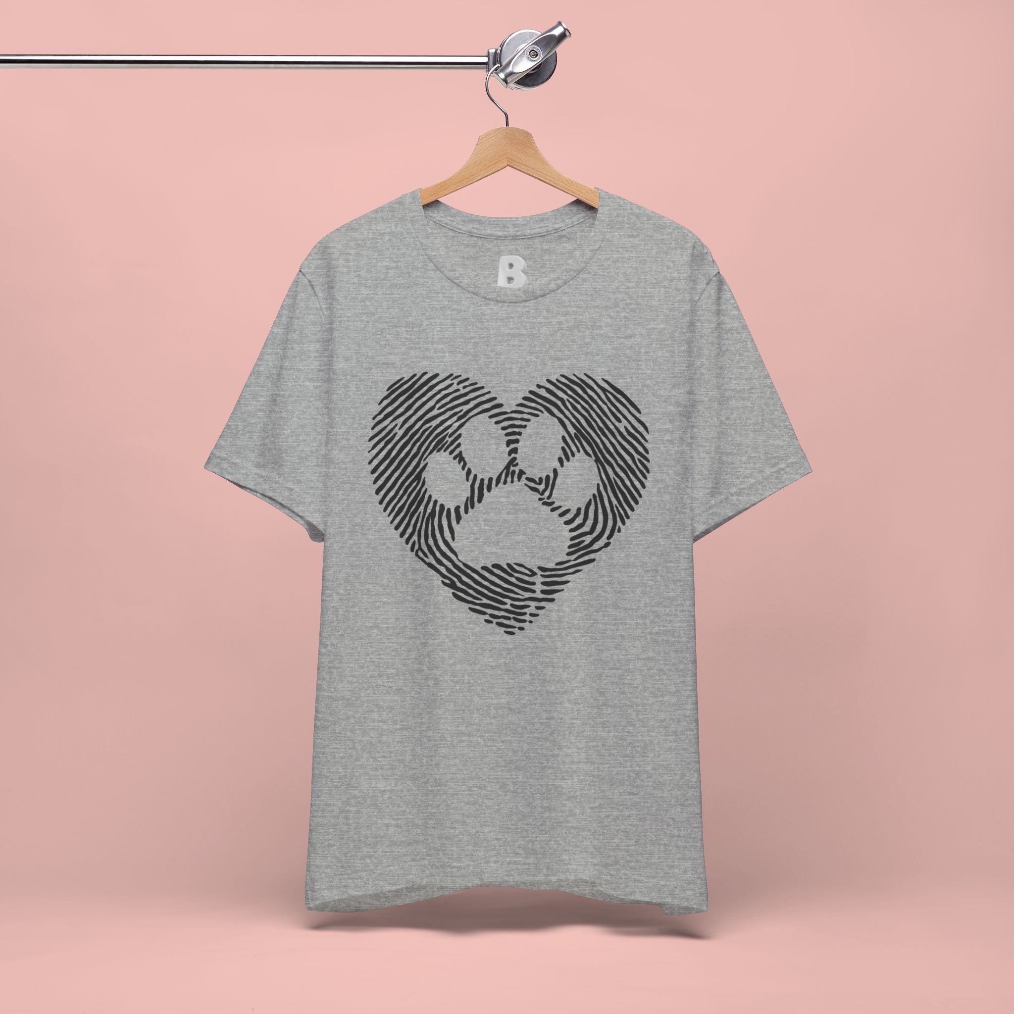 Fingerprint Heart Paw T-Shirt — Dog Paw Love Tee