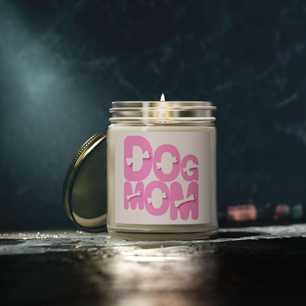 Dog Mom Scented Candle (Coconut Apricot Wax) — 4oz/9oz Gift for Pet Lovers