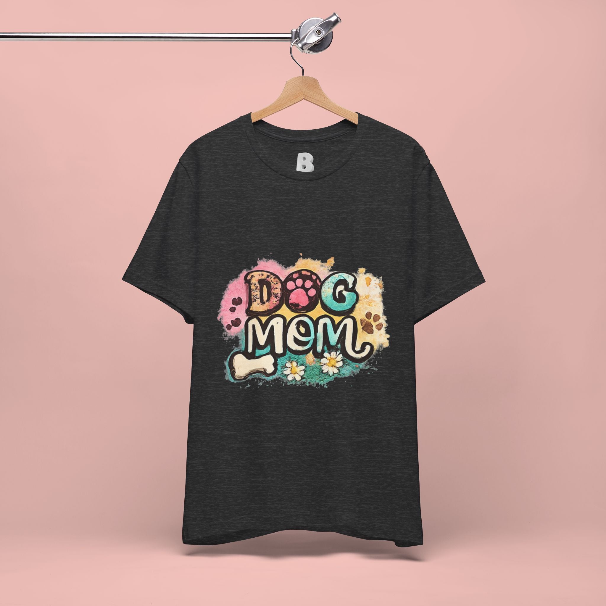 Dog Mom T-Shirt — Colorful Paw Print Graphic Tee for Pet Lovers