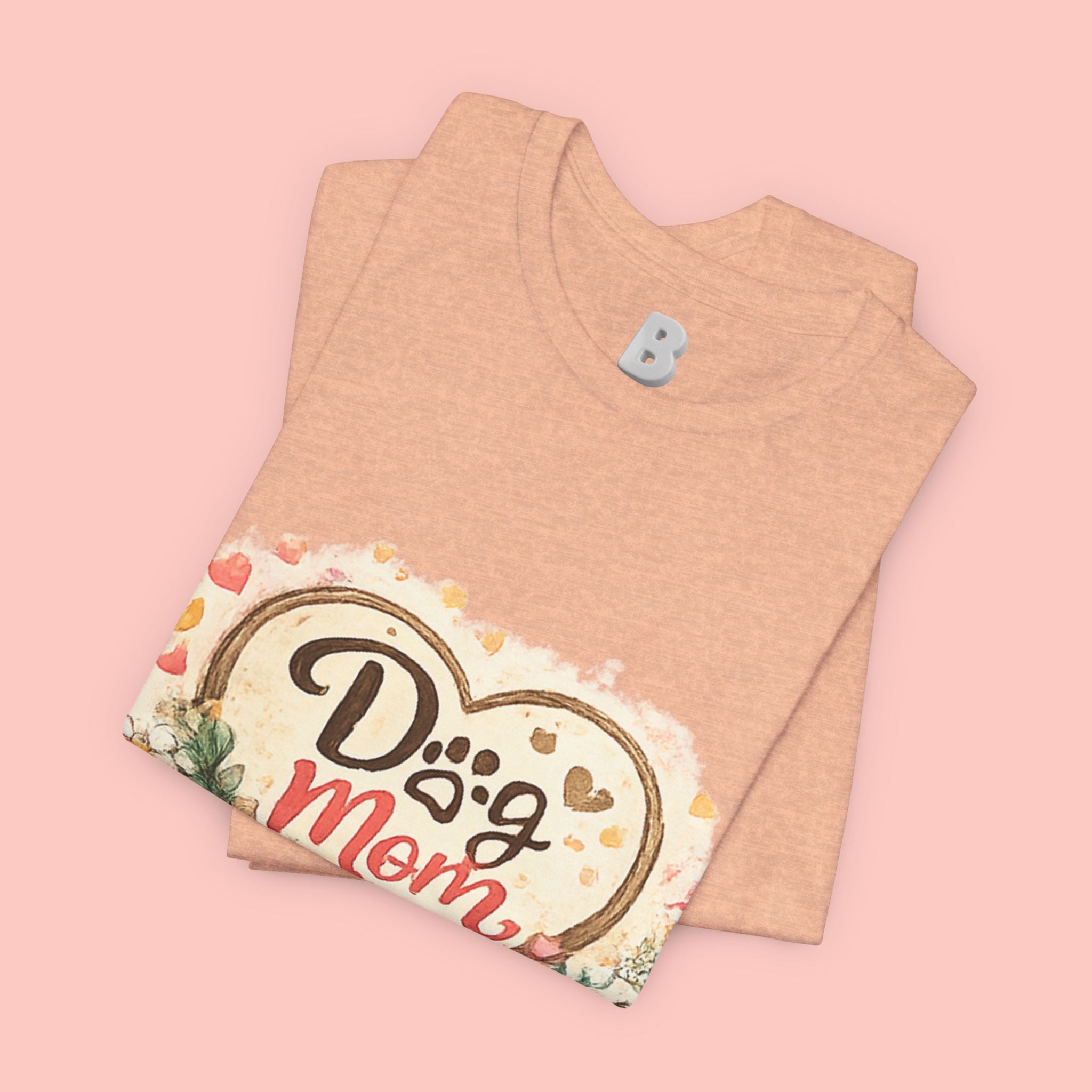 Dog Mom T-Shirt – Floral Heart Paw Design