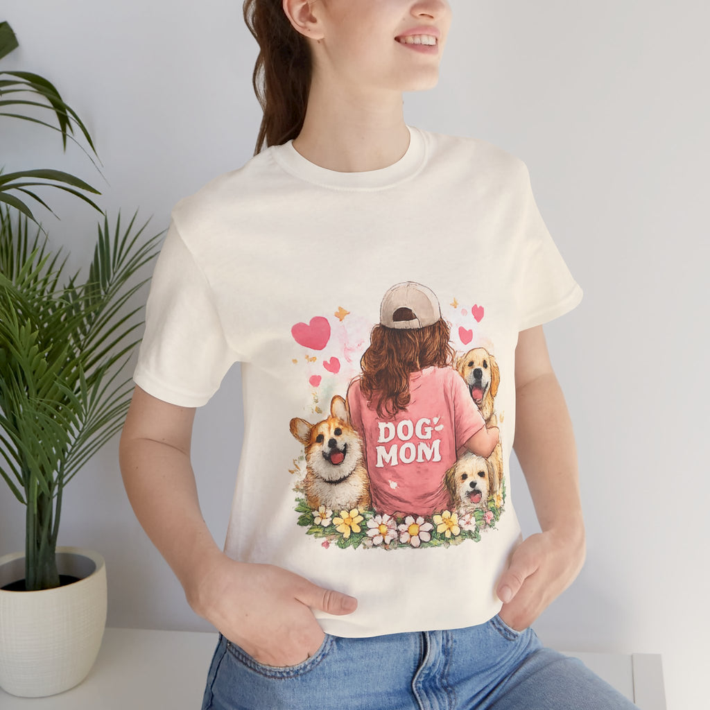 Dog Mom T-Shirt - Cute Woman with Dogs Graphic Tee