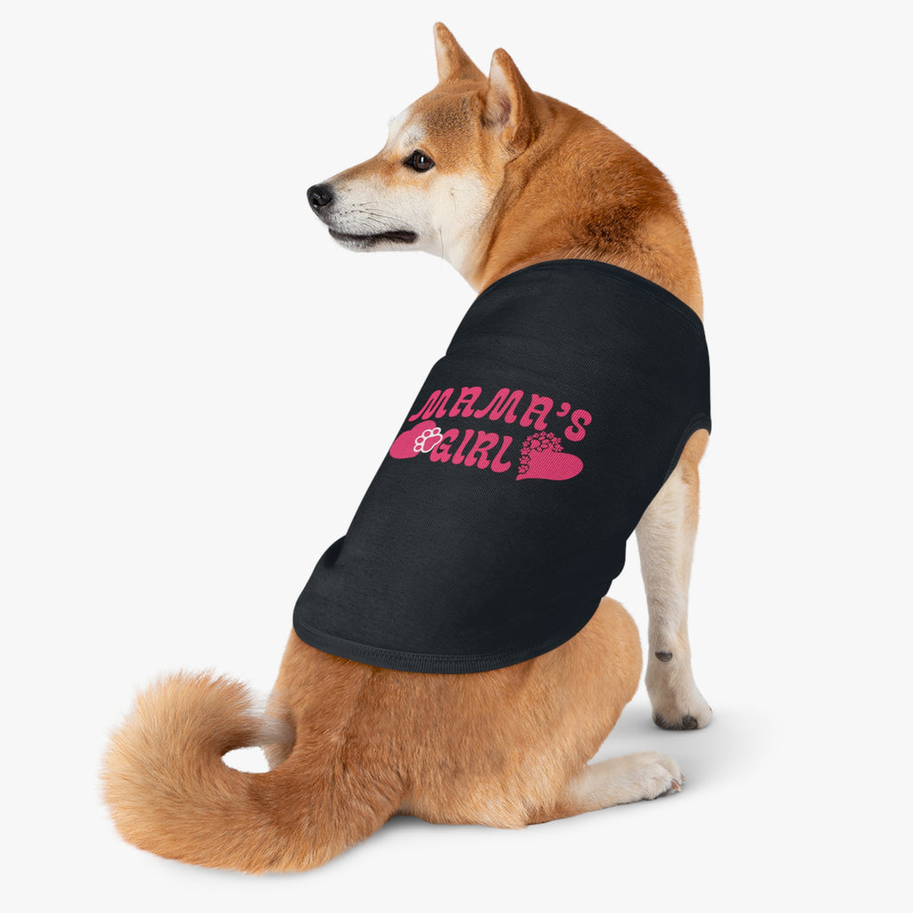 Mama's Girl Pet Tank Top — Pink Heart & Paw Dog Shirt