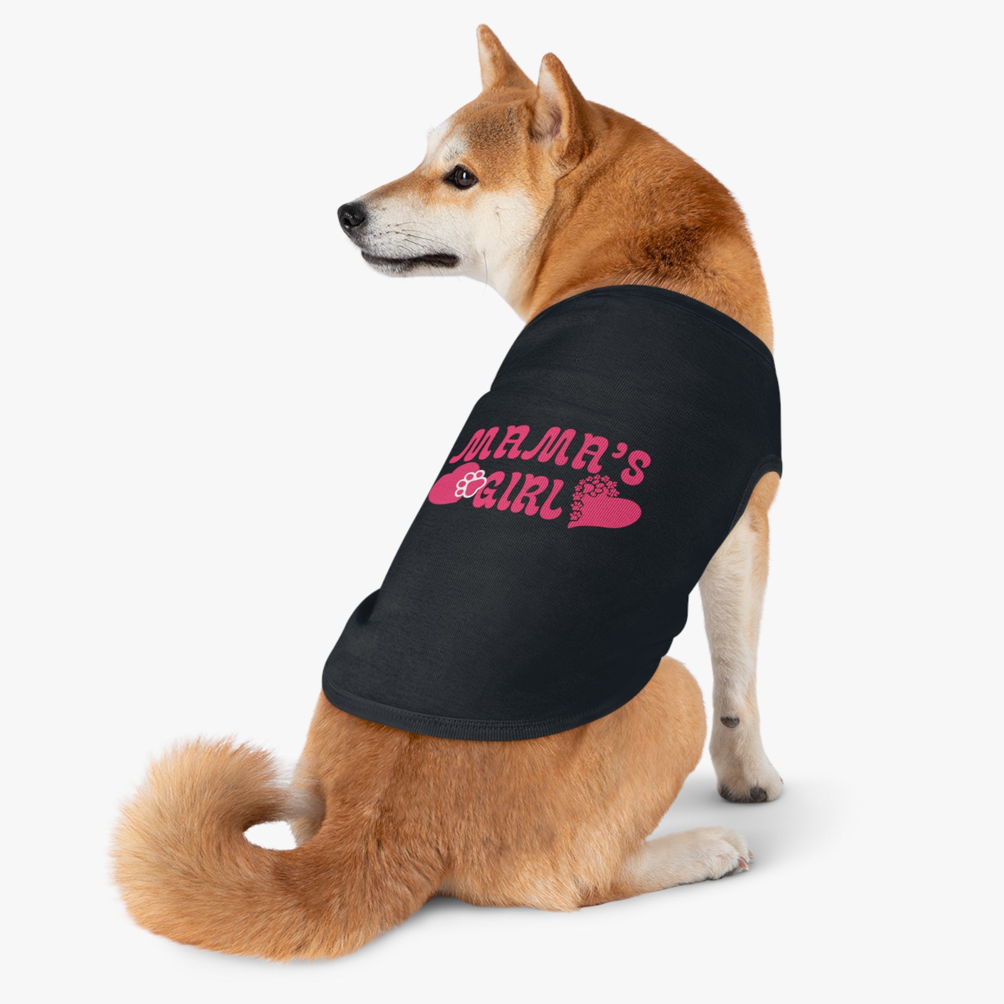 Mama's Girl Pet Tank Top — Pink Heart & Paw Dog Shirt