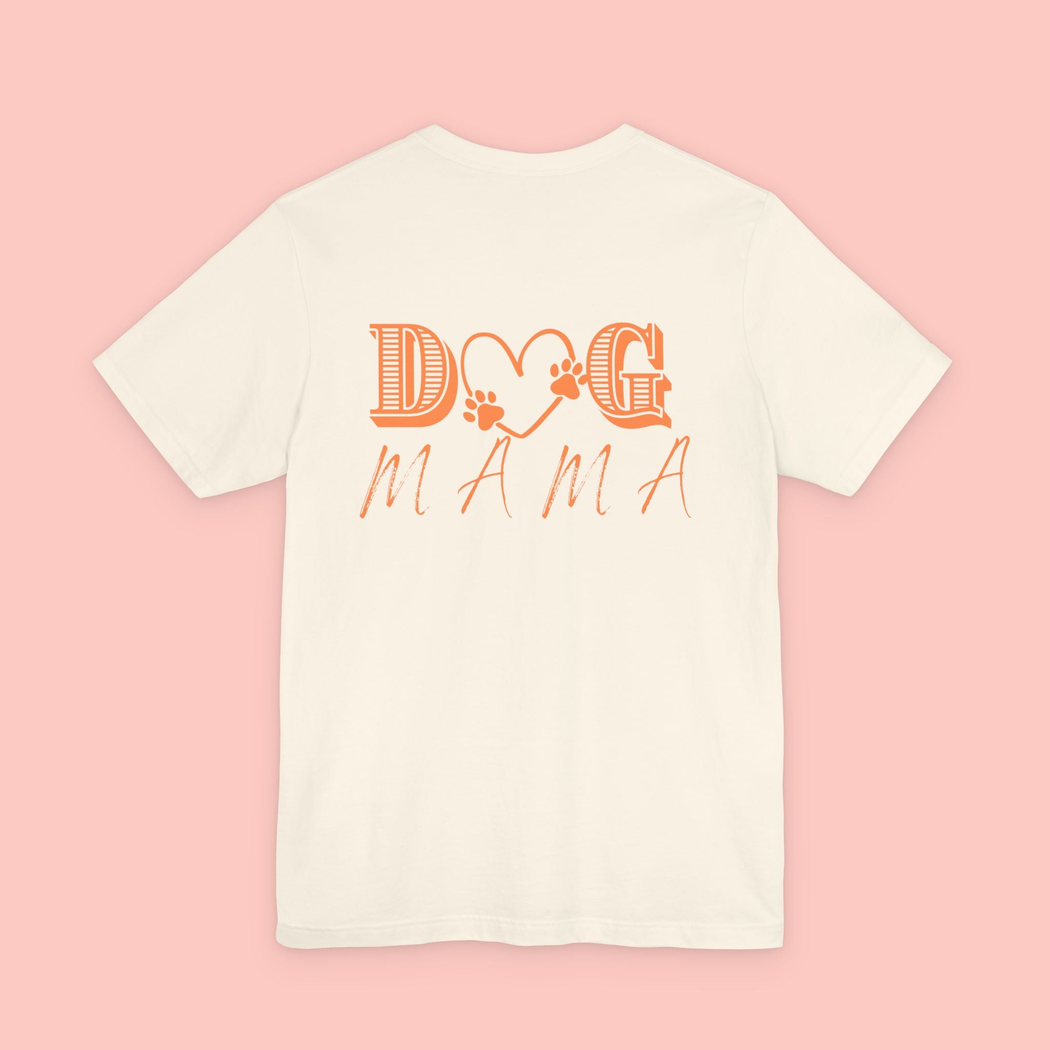 Dog Mama Tee — Retro Heart & Paw Graphic Short Sleeve Shirt
