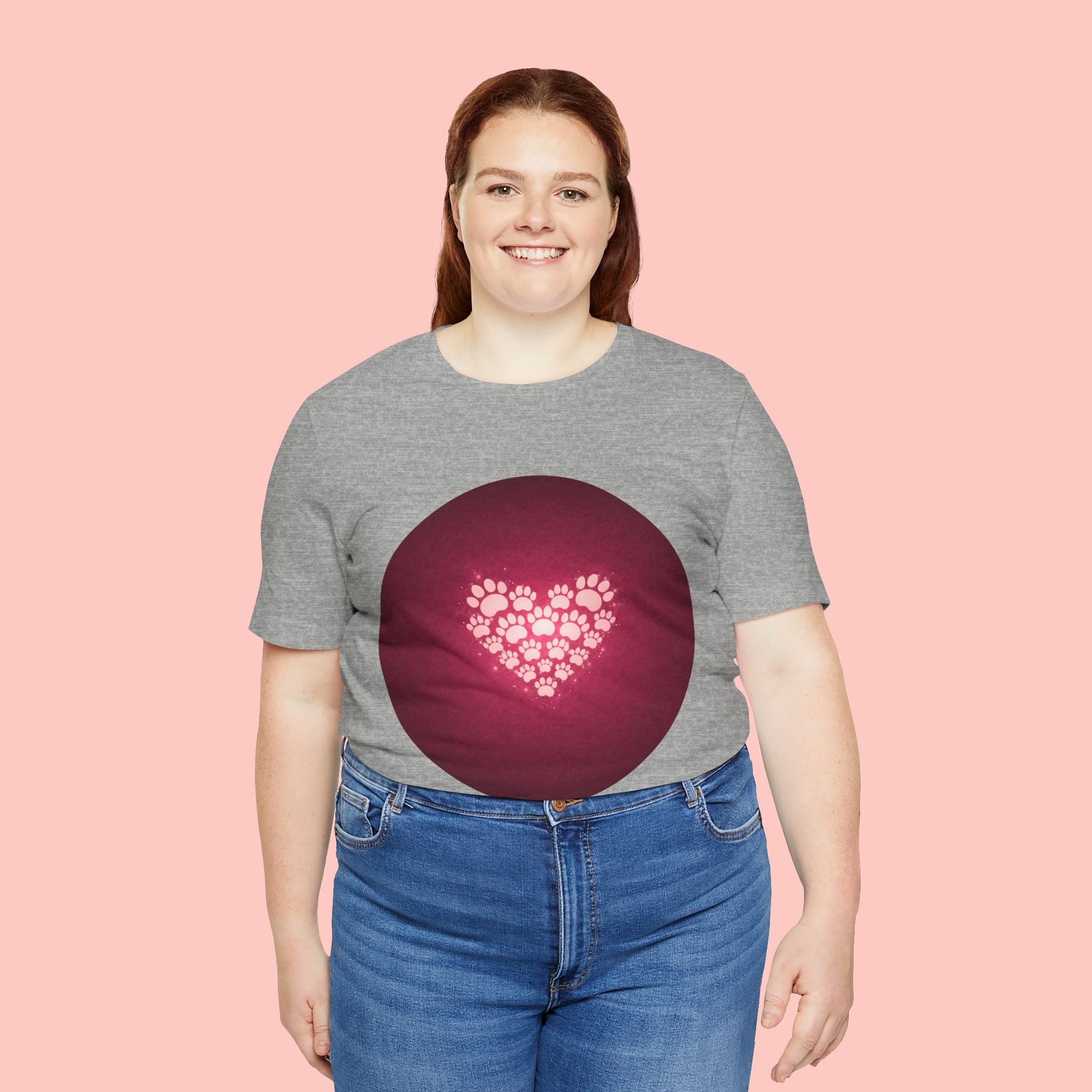 Paw Print Heart T‑Shirt — Cute Pet Lover Tee