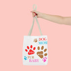 Dog Mom Tote Bag – "Fur Baby" Paw Print AOP Tote
