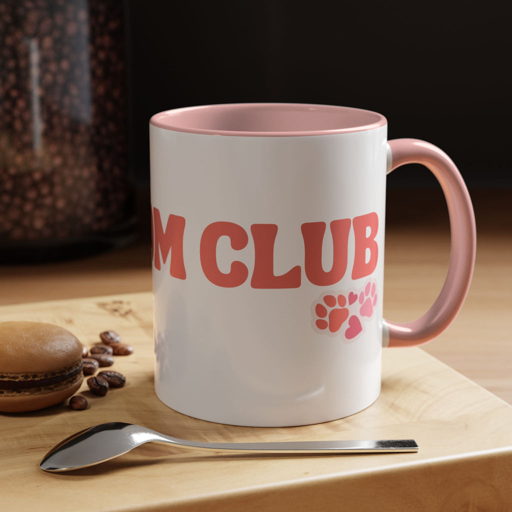 Mom Club Coffee Mug — Cute Paw Print Accent Mug for Dog Moms (11/15 oz)