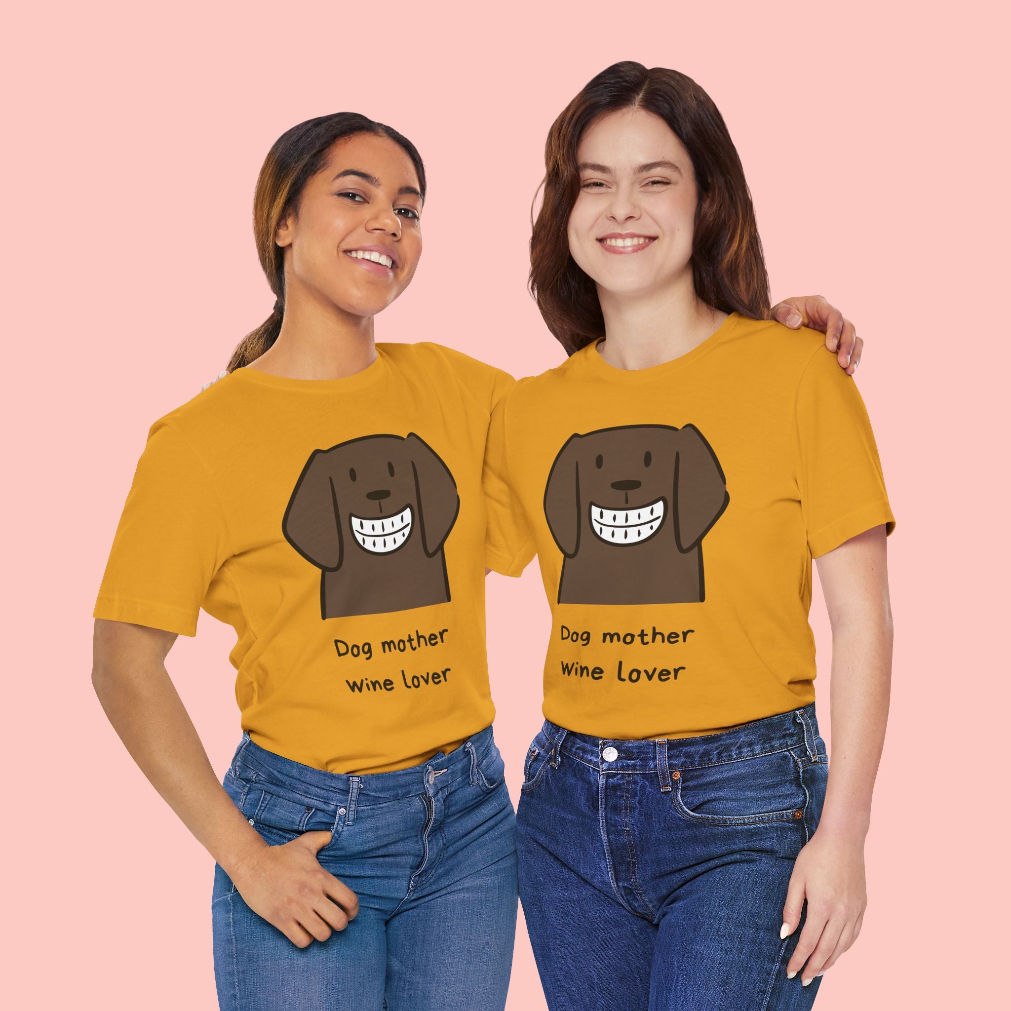 Dog Mother Wine Lover T-Shirt — Cute Cartoon Dog Graphic Tee
