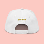 Dog Mom Flat Bill Cap — Embroidered Gold Sparkle