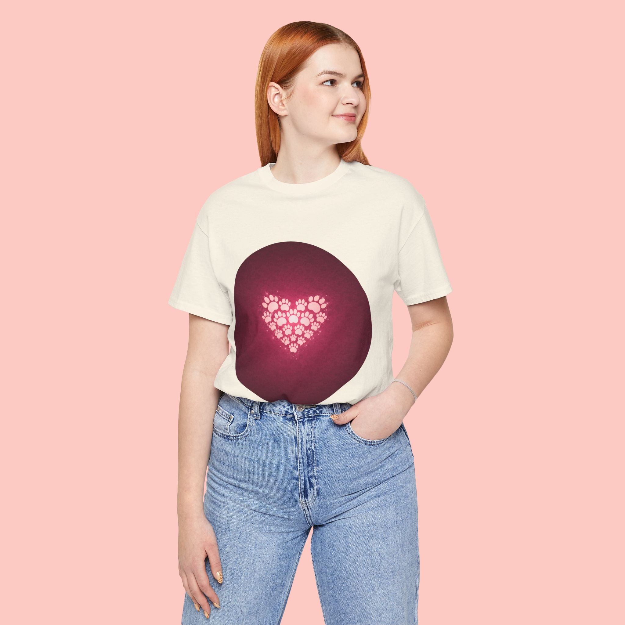 Paw Print Heart T‑Shirt — Cute Pet Lover Tee