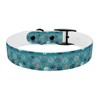 Paw Print Dog Collar — Teal Patterned Pet Collar for Small & Medium Dogs