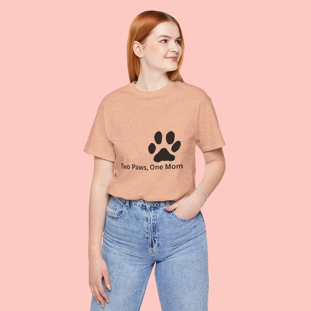 Two Paws, One Mom T-Shirt – Cute Dog Mom Paw Print Tee