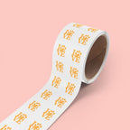 Round Pet Love Sticker Labels — Paw Print "LOVE" Roll