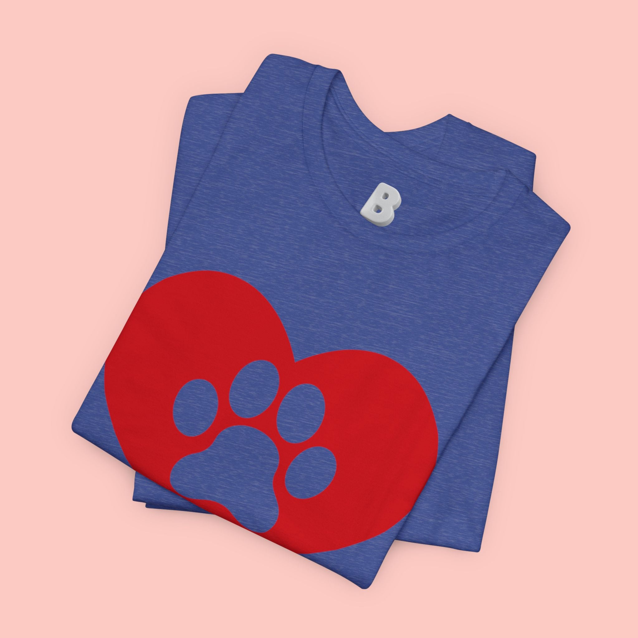 Pet Lover T-Shirt — Red Heart Paw Print Tee
