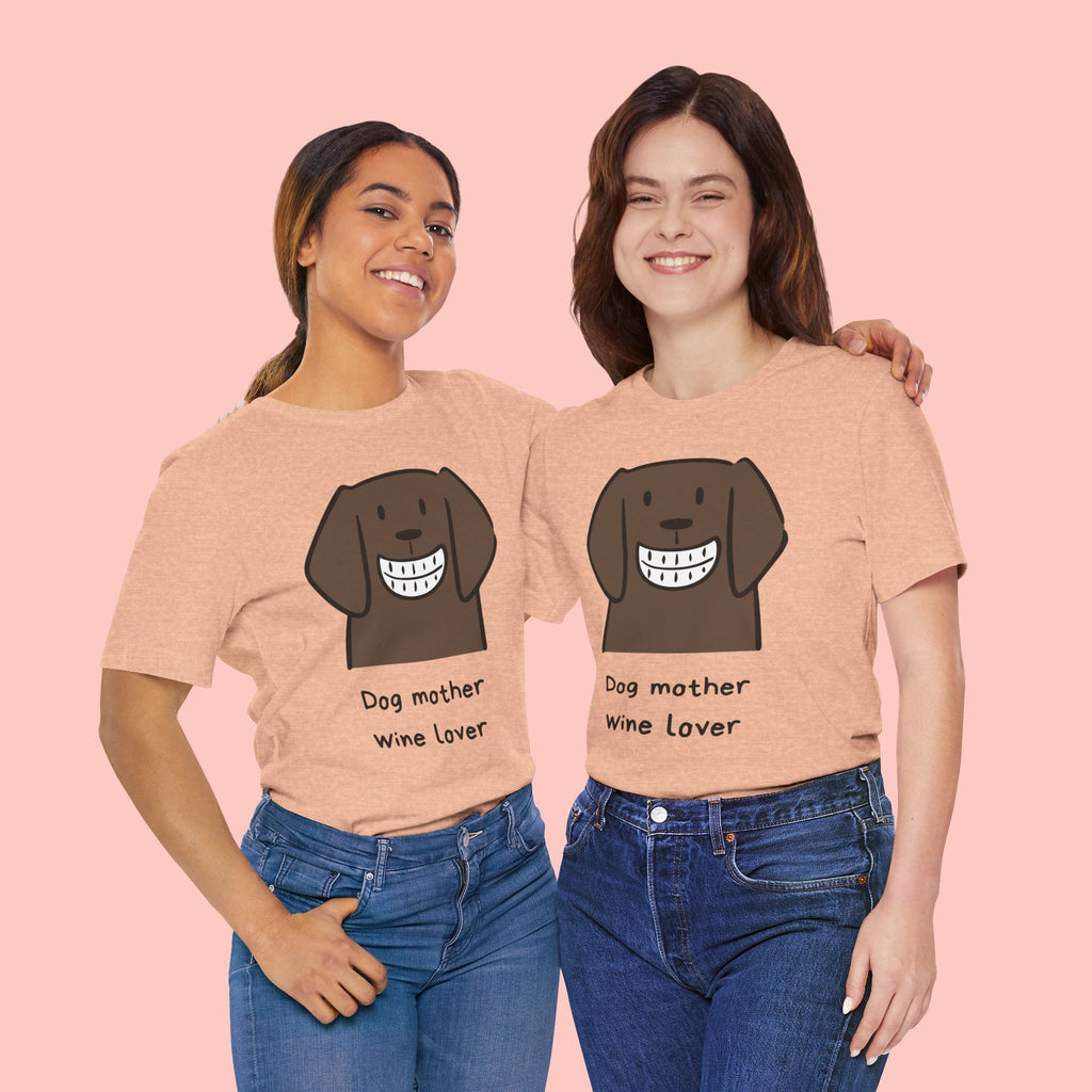 Dog Mother Wine Lover T-Shirt — Cute Cartoon Dog Graphic Tee
