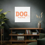 Dog Mama Matte Canvas Wall Art – Peach Script Pet Lover Decor