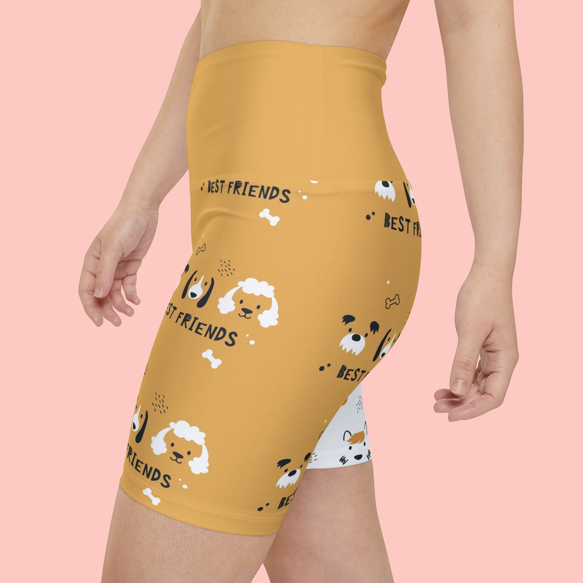 Women's Dog Print Workout Shorts — 'BARKLYNE' Best Friends AOP Activewear