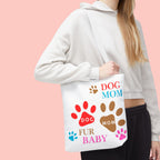 Dog Mom Tote Bag – "Fur Baby" Paw Print AOP Tote