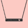 Engravable Paw Cutout Bar Necklace - Personalized Pet Memorial or Gift