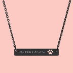 Engravable Paw Cutout Bar Necklace - Personalized Pet Memorial or Gift