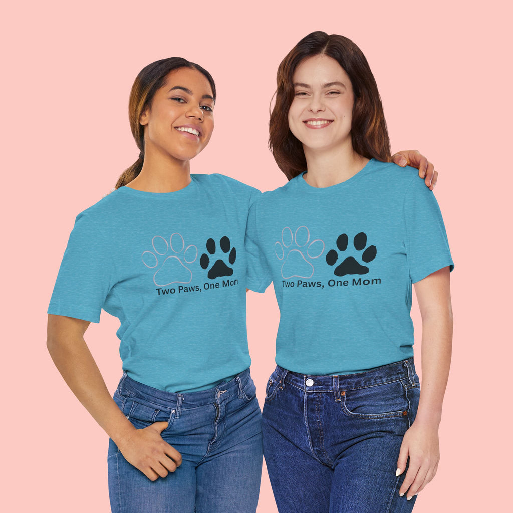 Two Paws, One Mom T-Shirt – Cute Dog Mom Paw Print Tee