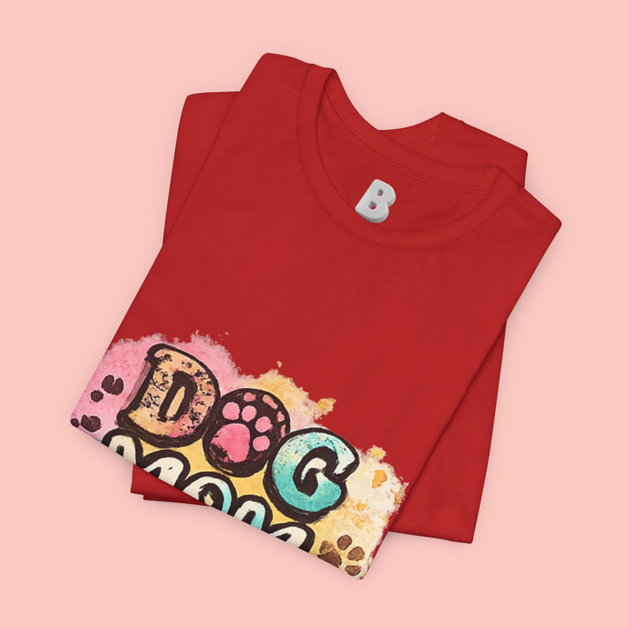 Dog Mom T-Shirt — Colorful Paw Print Graphic Tee for Pet Lovers