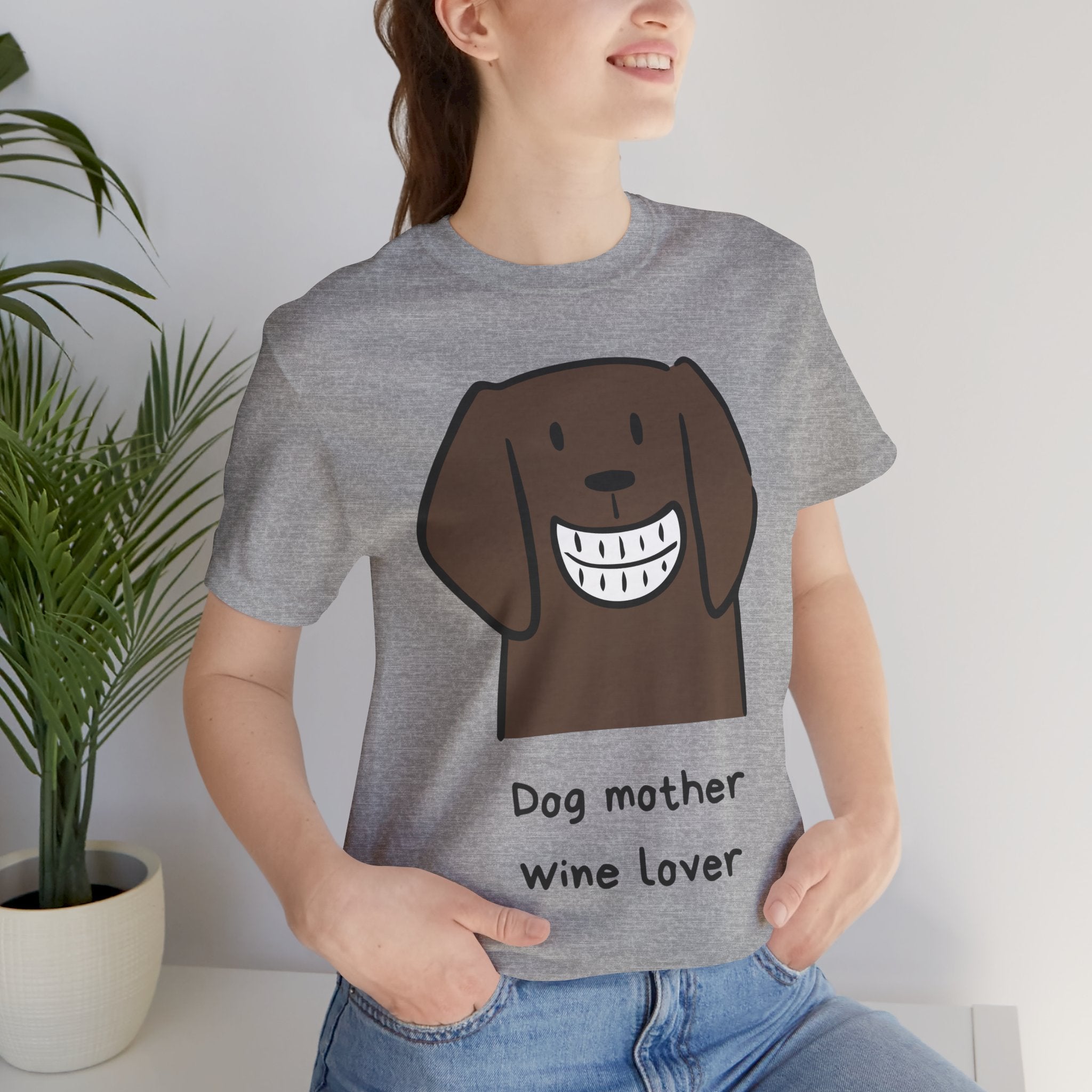 Dog Mother Wine Lover T-Shirt — Cute Cartoon Dog Graphic Tee