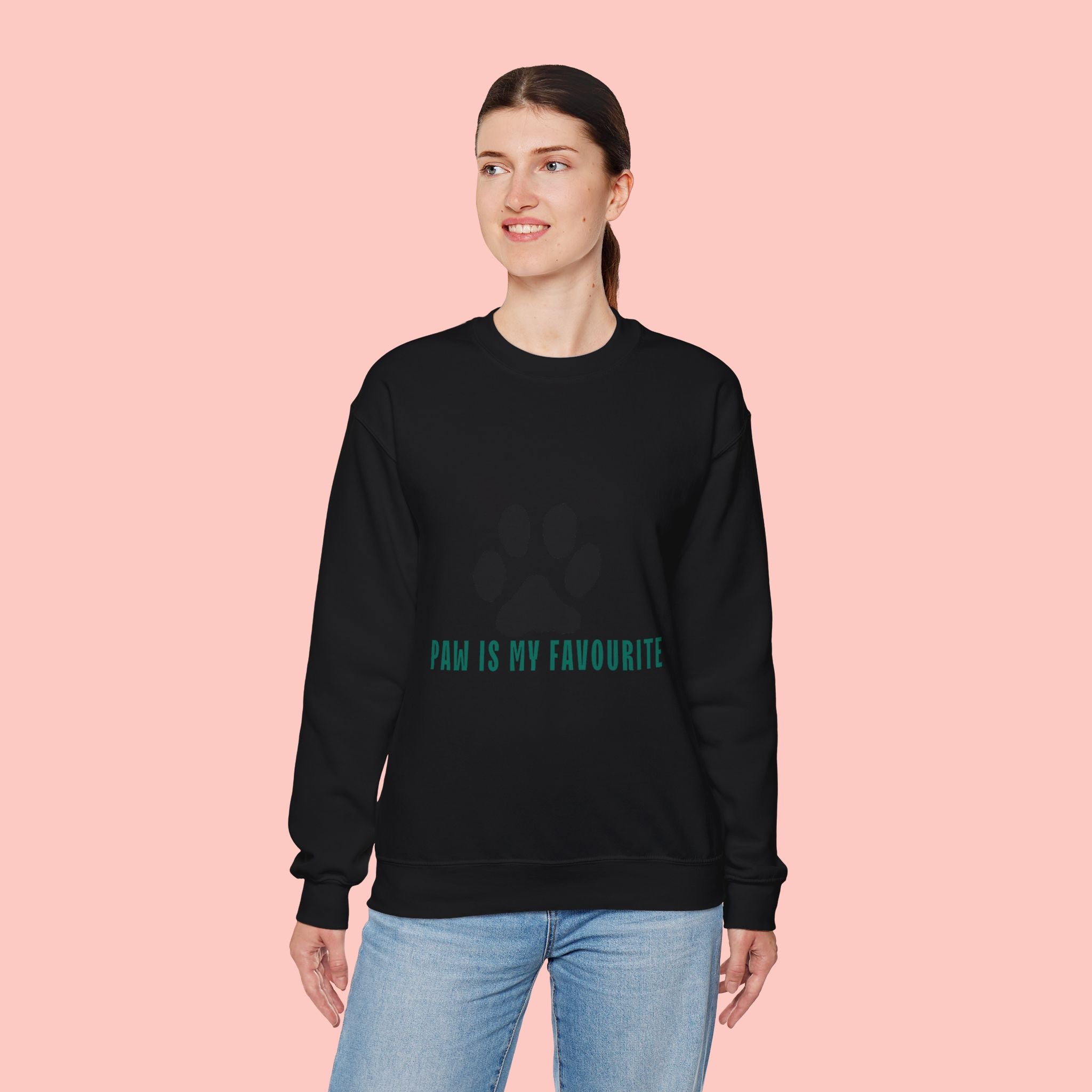 Paw Is My Favourite Sweatshirt – Cute Paw Print Crewneck for Dog & Cat Lovers