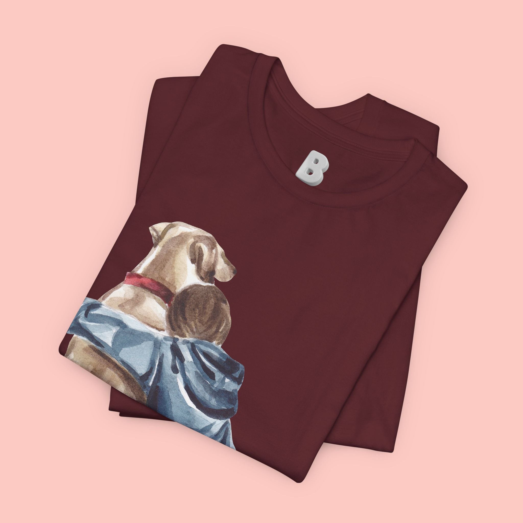 Cuddles Over Everything Tee — Boy Hugging Dog Animal Lover T-Shirt