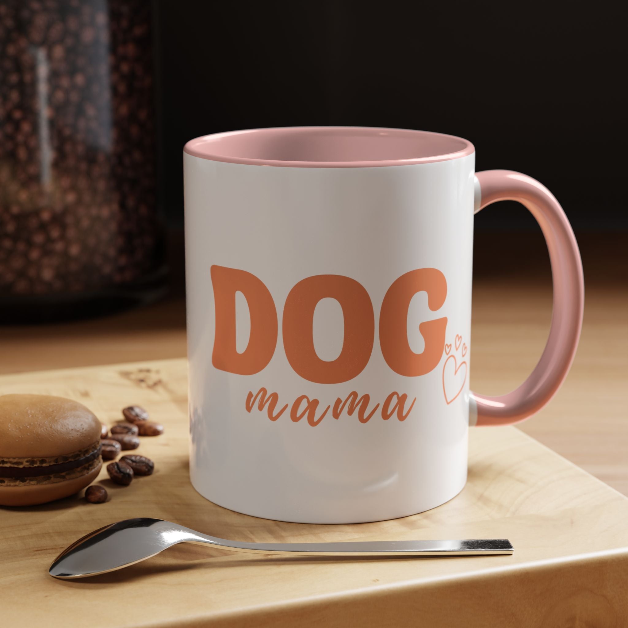 Dog Mama Coffee Mug — Cute Heart Accent Ceramic Mug (11/15 oz)