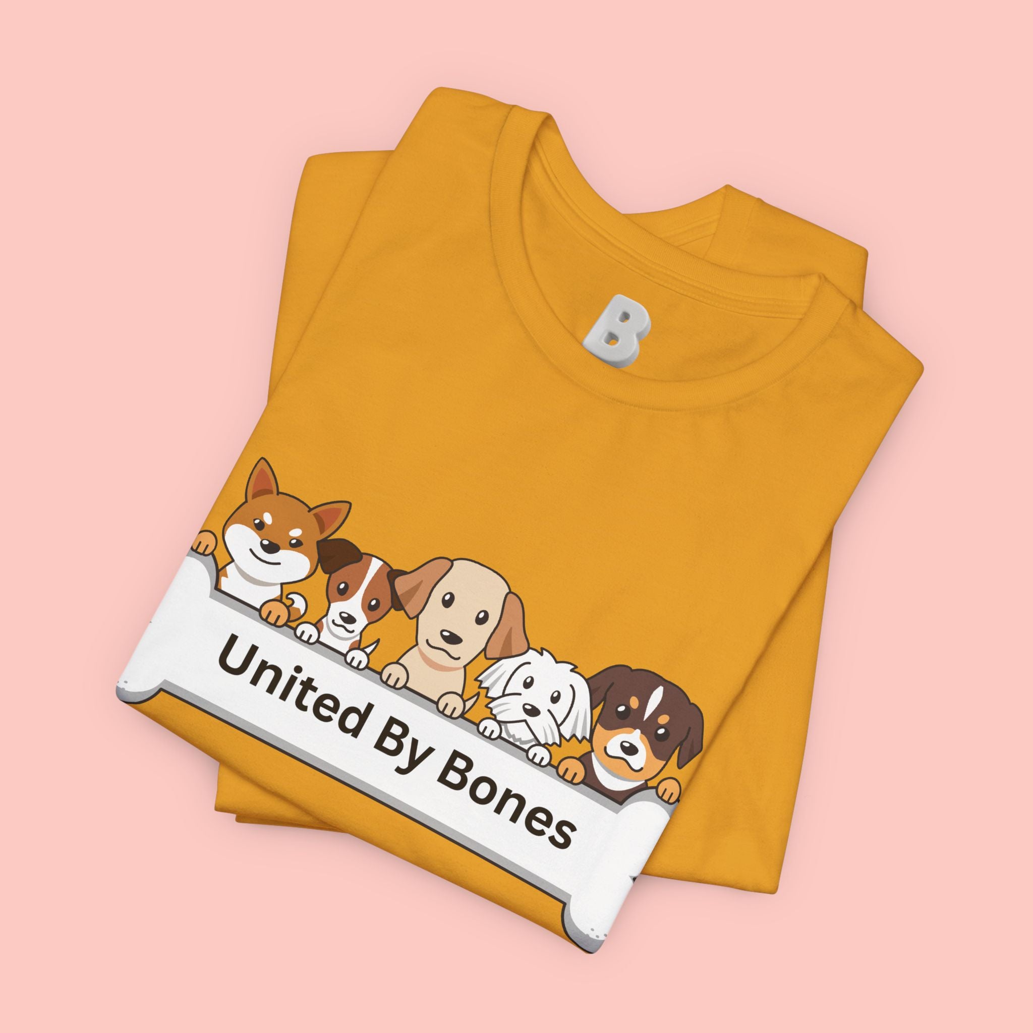 Dog Lover T‑Shirt — "United By Bones" Cute Cartoon Dogs Tee