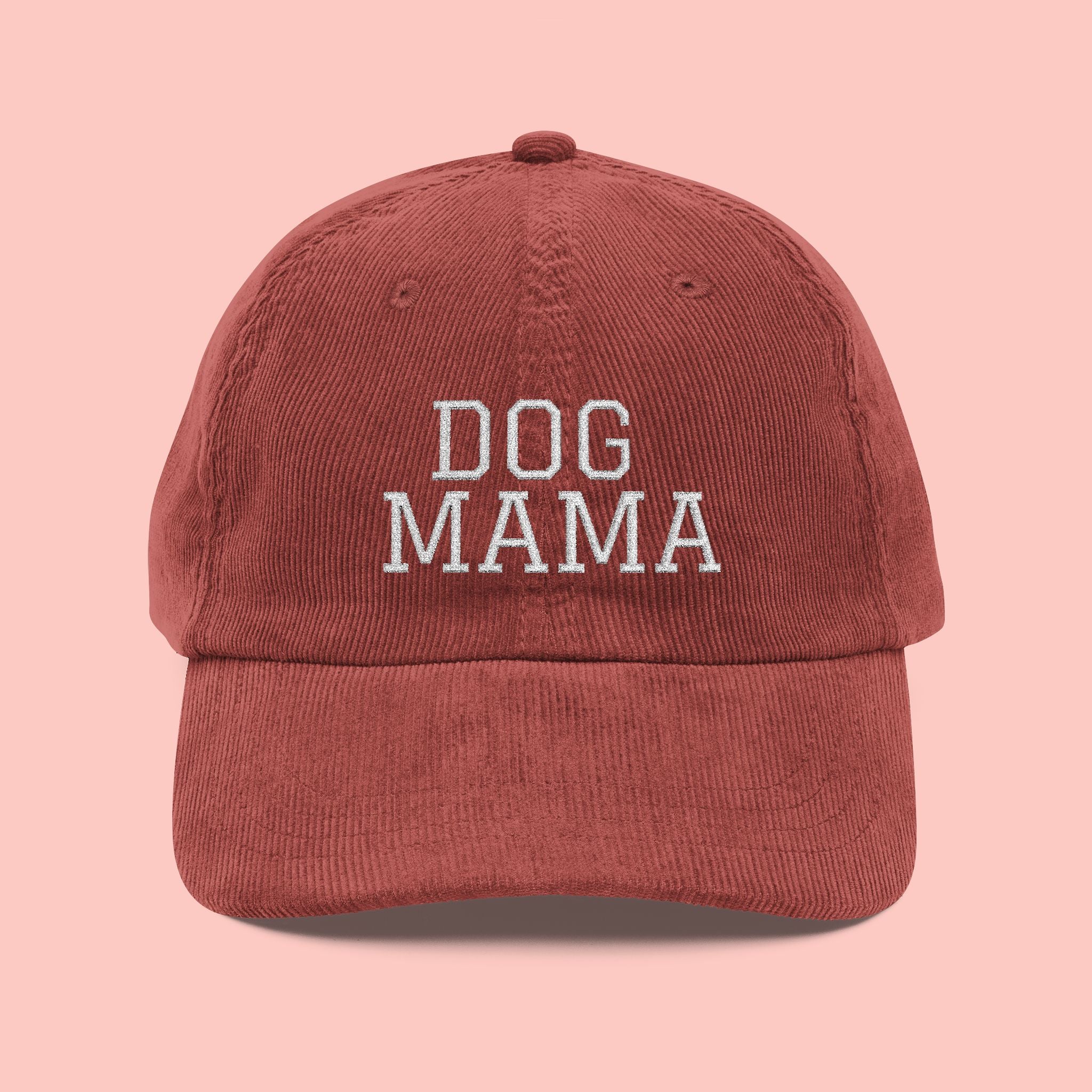 Dog Mama Vintage Corduroy Cap — Embroidered Pet Mom Baseball Hat